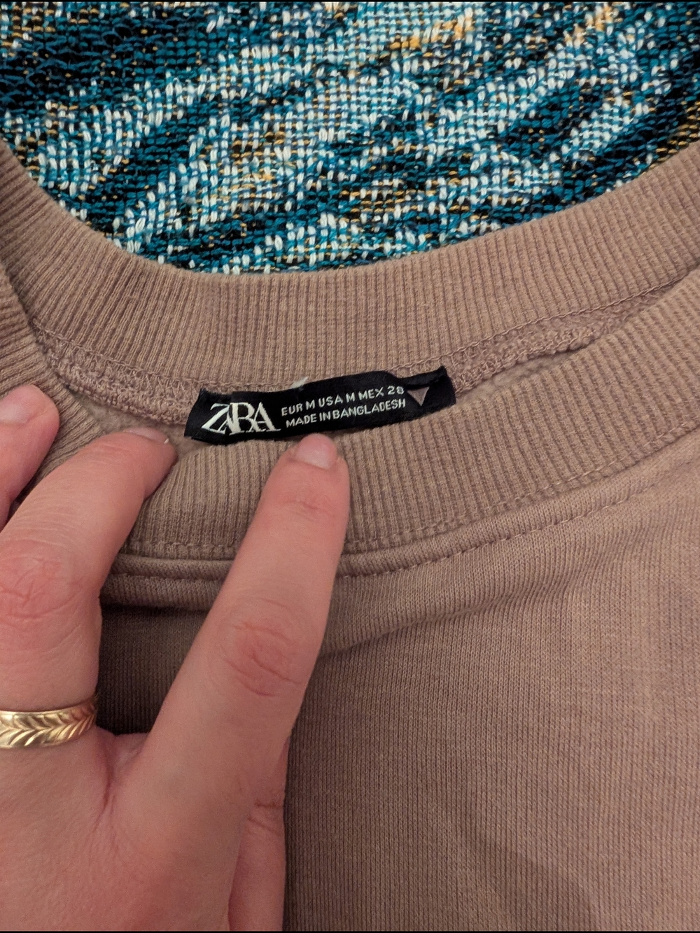Zara taupe crewneck sweatshirt
